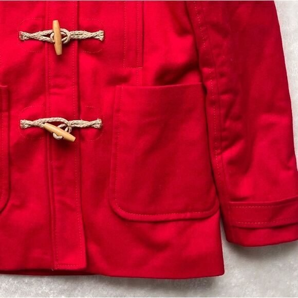 American Eagle Outfitters Red Toggle & Rope Duffle Wool Coat Jacket, Size Small - Picture 5 of 15